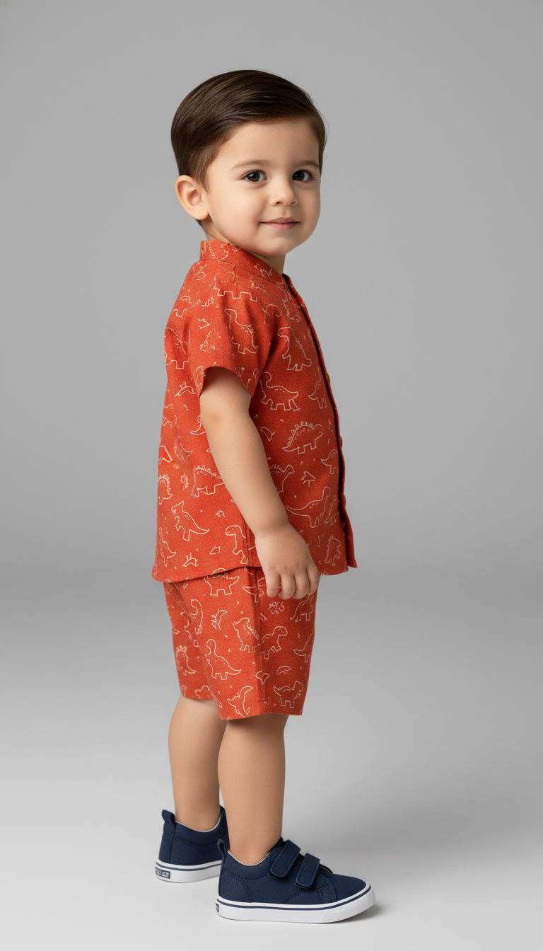Kids Dinosaur Print Cotton Co-ord Set