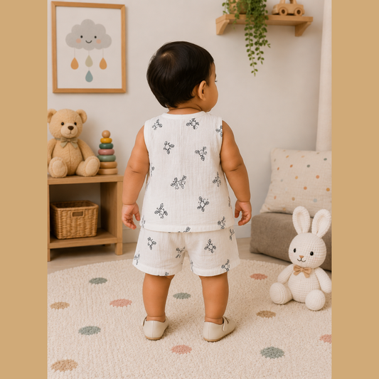 Boys Muslin Jabla Co-ord Set (Doodle Animal Theme)