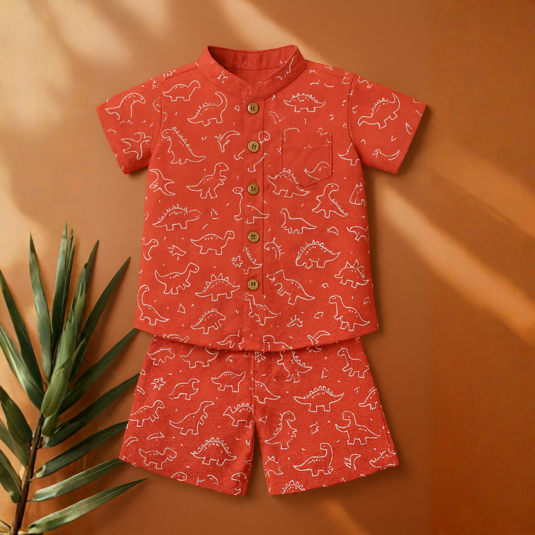 Kids Dinosaur Print Cotton Co-ord Set