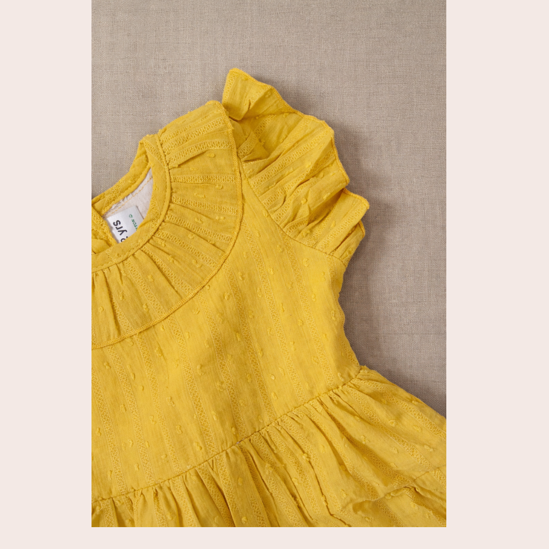 Pure Cotton Summer Dress with Ruffle Sleeves –  Toddler Casual Frock