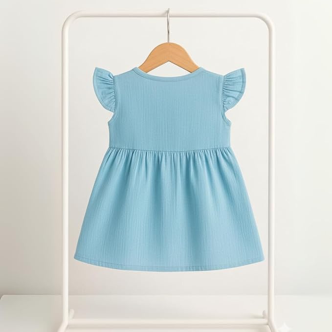 Front Open Crinkle  Muslin Frock | Summer Wear