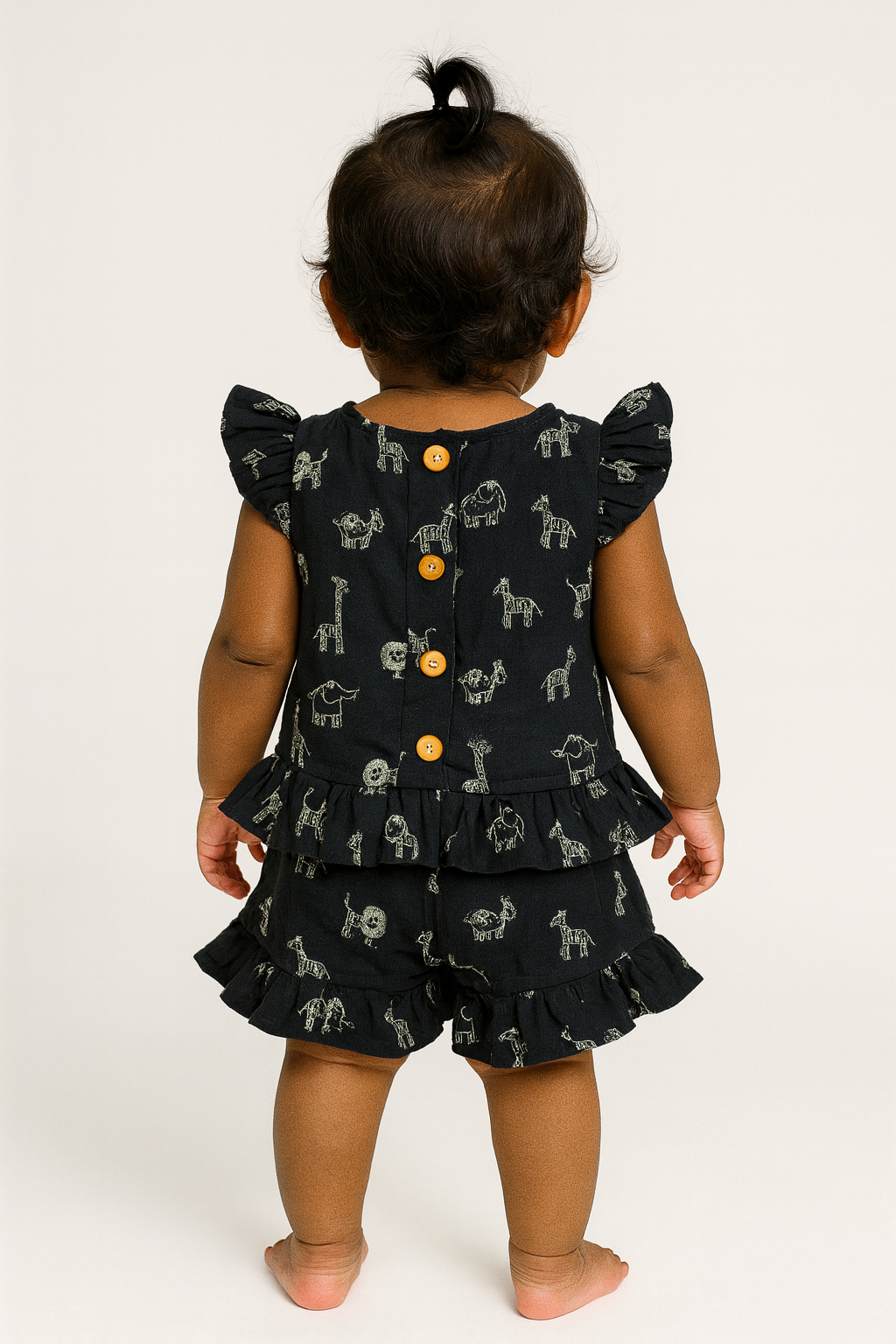 Girls Floral Print Cotton Two-Piece Co Ord Set