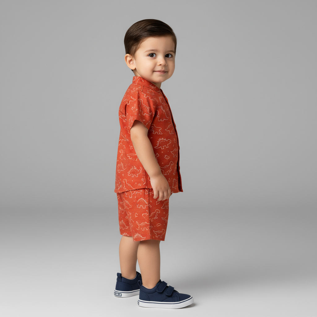 Kids Dinosaur Print Cotton Co-ord Set